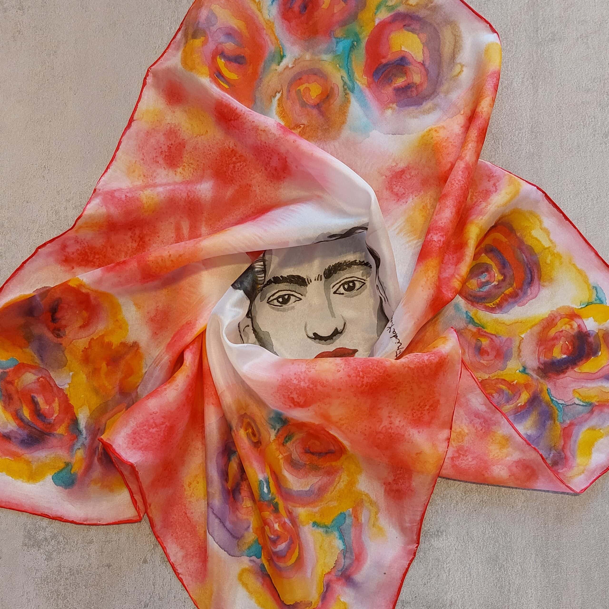 Šátek malovaný na hedvábí 86b
